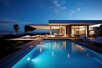 Modern home architecture building outdoors. 