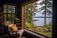 Inside a cottage furniture outdoors nature. 