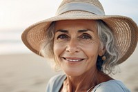 Portrait adult beach smile. AI generated Image by rawpixel.