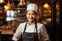 Female asian chef restaurant portrait entrepreneur. 