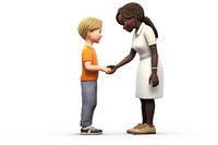 Woman adopting a child cartoon adult white background. AI generated Image by rawpixel.