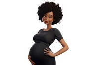 Black pregnant woman cartoon adult white background. 