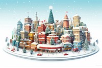 Christmas christmas city cartoon. AI generated Image by rawpixel.