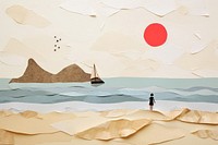 Beach outdoors painting art. AI generated Image by rawpixel.
