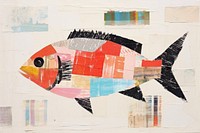 Fish collage painting animal. 