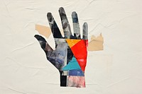 Hand painting collage glove. 