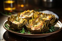 Artichoke vegetable plate food. 