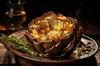 Artichoke vegetable plate plant. 