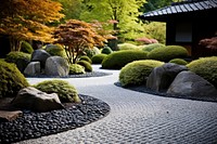 Gravel garden architecture outdoors nature. 