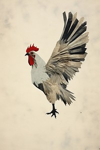 Rooster chicken animal flying. 