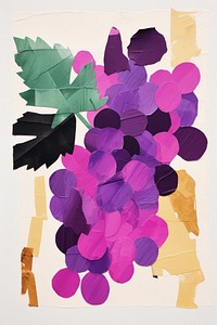 Grape art painting collage. 