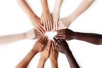 Inclusivity hand adult white background. AI generated Image by rawpixel.