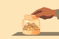 Donation jar investment container. AI generated Image by rawpixel.