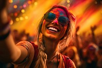 Sunglasses festival laughing music. AI generated Image by rawpixel.