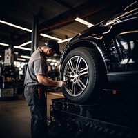 Maintenance tire workshop vehicle. 