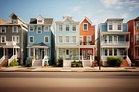 Coastal town house architecture building.