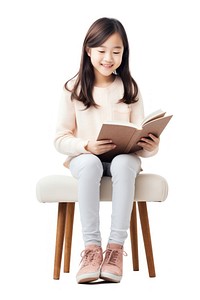 Sitting reading cross-legged publication. AI generated Image by rawpixel.