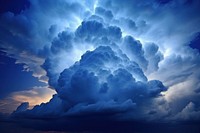 Dark blue cumulus cloud outdoors nature sky. 