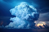 Dark blue cumulus cloud outdoors nature sky. 