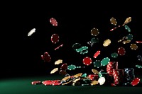 Falling casino chips gambling game opportunity. 