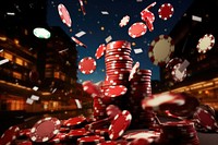 Falling casino chips gambling game opportunity. 