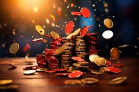 Falling gambling chips money coin celebration. AI generated Image by rawpixel.