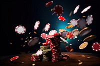Falling poker chips gambling sports game. AI generated Image by rawpixel.