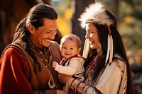 Native American family baby smiling adult. AI generated Image by rawpixel.