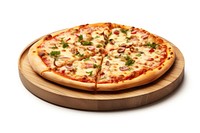 Margarita pizza tray food white background mozzarella. 