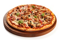 Pizza tray food white background mozzarella. 