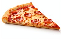 Pizza slice food white background. 