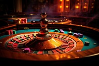 Roulette table nightlife gambling casino. 