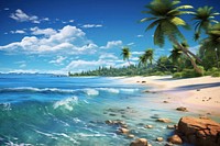 Summer tropical beach landscape outdoors tropics. 