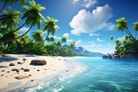 Summer tropical beach landscape outdoors tropics. 