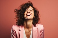 Transgender woman laughing portrait smile. 