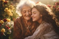 Grandmother photography portrait flower. 