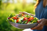 Salad food eating adult. 