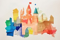 Castle paper art abstract. 