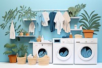 Laundry room appliance dryer clothesline. AI generated Image by rawpixel.