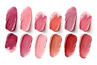 Lipstick shades cosmetics white background variation. 