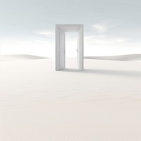 3d illustration of door leading to nowhere, isolated on white background.  