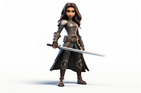 Woman warrior sword cartoon weapon. AI generated Image by rawpixel.