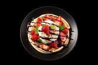 Cold crepe strawberry plate food. 