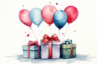 Balloon paper gift box. 