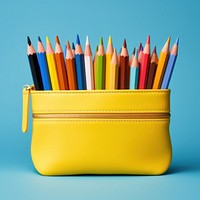 Pencil yellow blue blue background. 