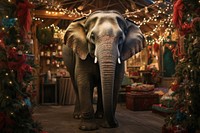 Christmas Elephant christmas elephant wildlife. AI generated Image by rawpixel.