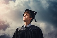 Graduation portrait student looking. 