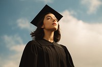 Graduation portrait student looking. 