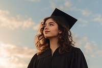 Graduation portrait student looking. 