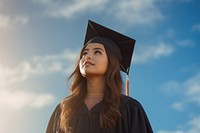 Graduation portrait student looking. 